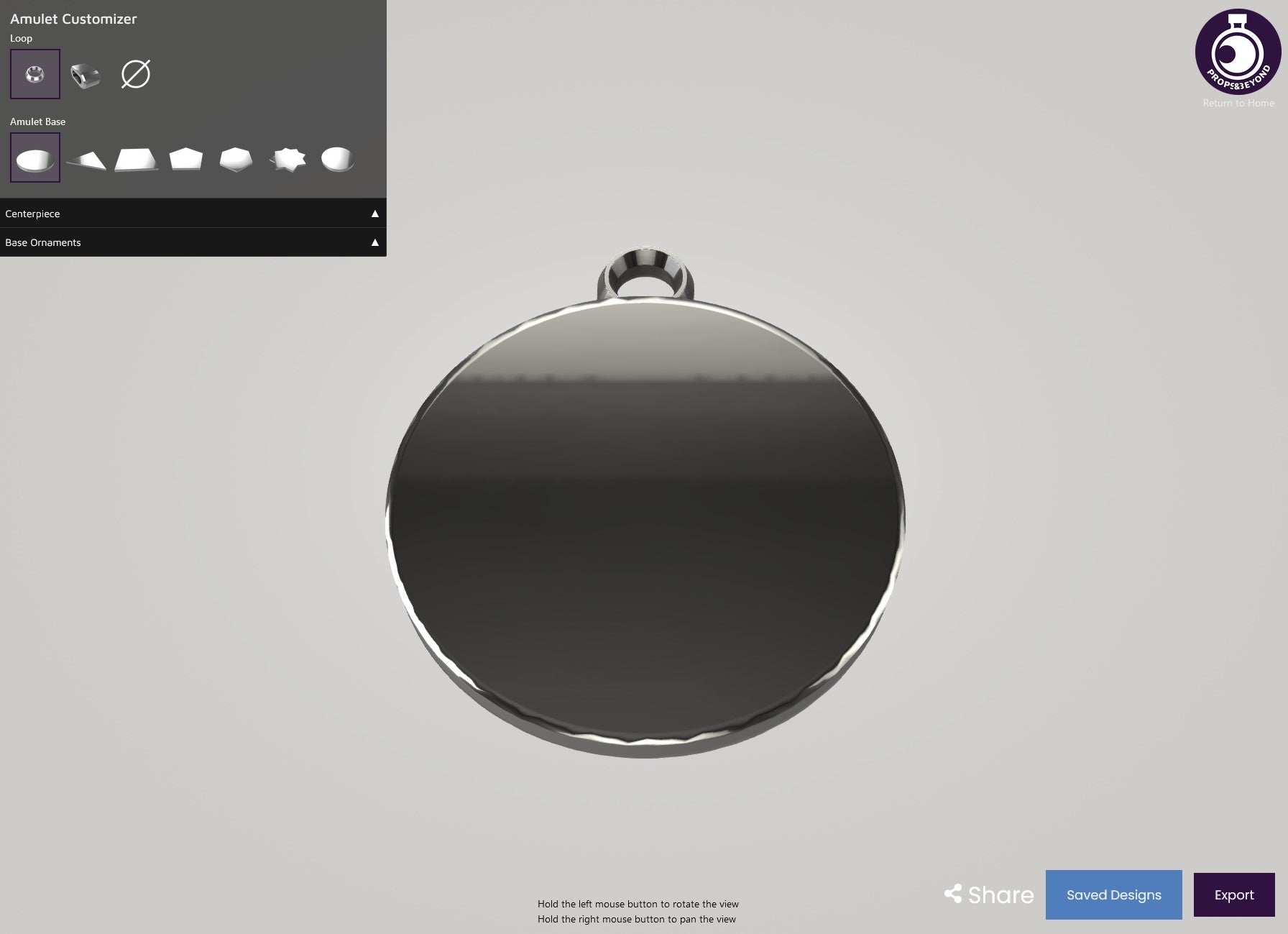 Default Amulet in the Amulet Customizer by Props & Beyond