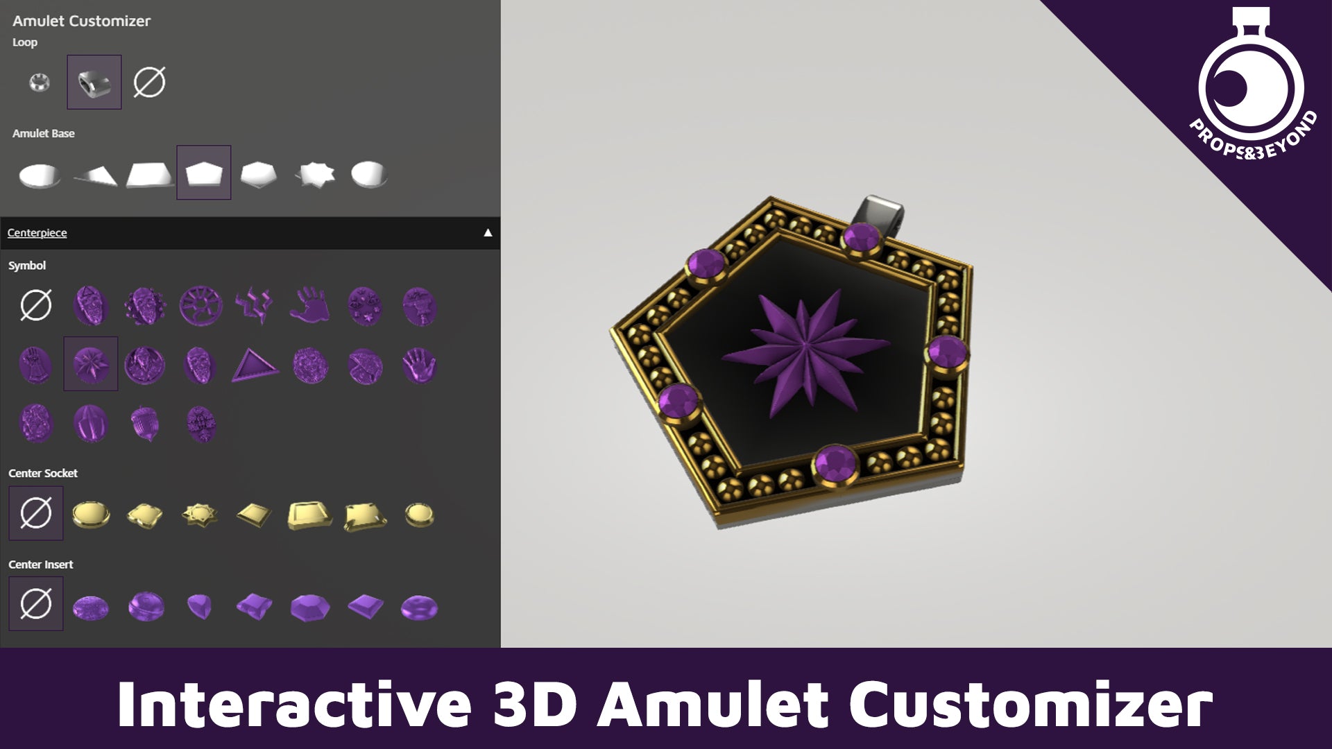 Load video: Video detailing the use of props and beyond&#39;s amulet customizer