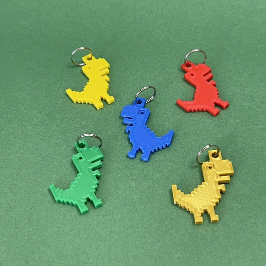 8-Bit T-Rex Keychain